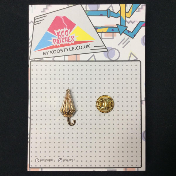 MP0228 - Gold Umbrella Metal Pin Badge