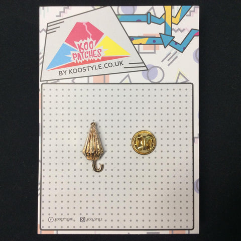 MP0228 - Gold Umbrella Metal Pin Badge