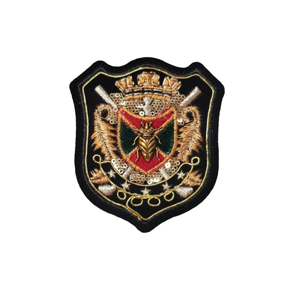 PC4157 - Black Crown Emblem Flag Shield (Sew On)