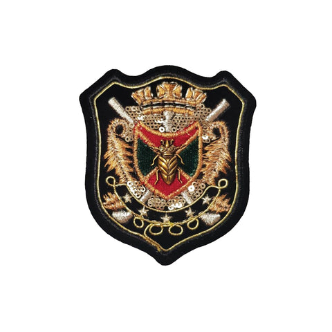 PC4157 - Black Crown Emblem Flag Shield (Sew On)