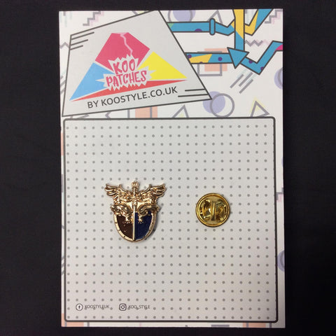 MP0194 - Gold Eagle Sword Emblem Flag Metal Pin Badge