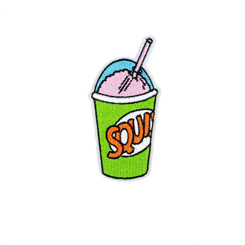 PC2911 - Pink Green Take Away Drink (Iron On)