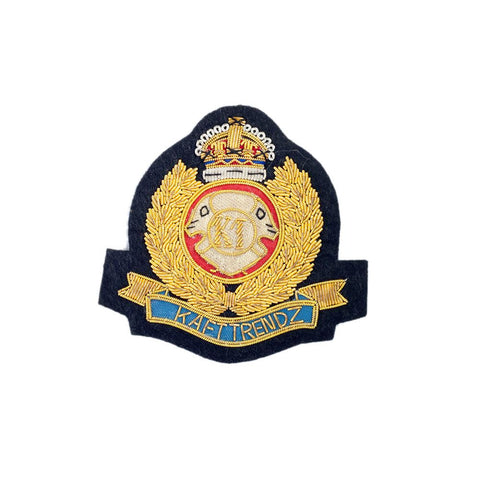 PC2895 - Special Collection Golden HandMade Silk Crown Badge (Sew On)