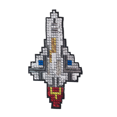 PC2387 - Pixel Art Rocket (Sew On)