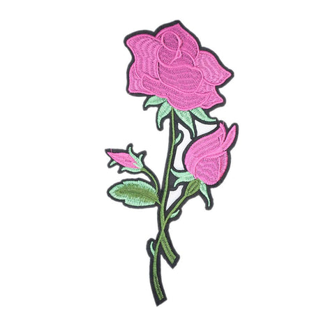 PC2870 - Pink Rose Flower Two Bunch (Iron On)