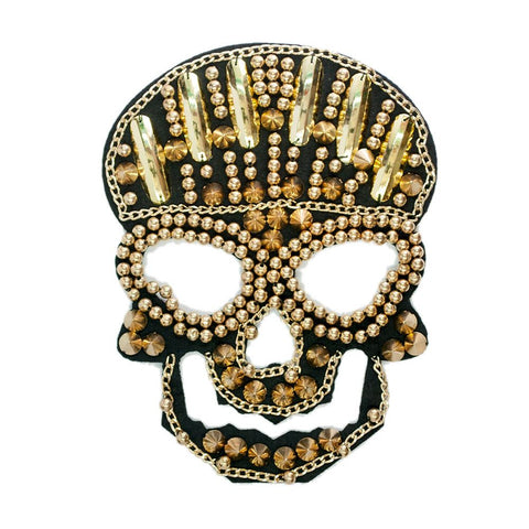 PC2839 - Golden Metalic Skull L (Sew On)