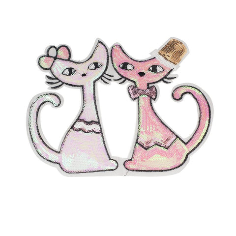 PC2427 - Sequin Pink Cat Friends (Sew On)