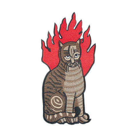 PC2820 - Eagypt Cat with Red Fire  XL (Sew On)