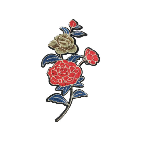 PC3600B - Glitter Lined Roses Flower R (Iron On)