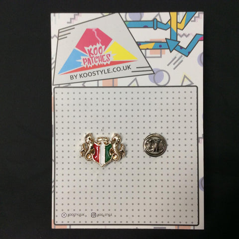 MP0198 - Gold Lion Flag Red White Green Metal Pin Badge