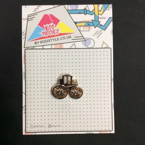 MP0155 - Mini Gold Tractor Metal Pin Badge