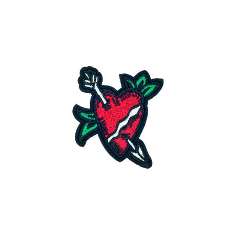 PC2624 - Heart with Arrow Green Leaf (Iron On)