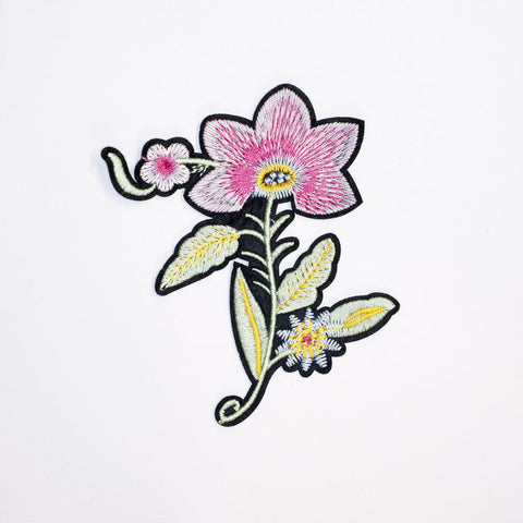 PC2173 - Pink Soft Green Leafs Flower (Iron On)