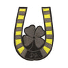 PC3106 - Yellow Stripes Lucky Clover Horseshoe (Iron On)