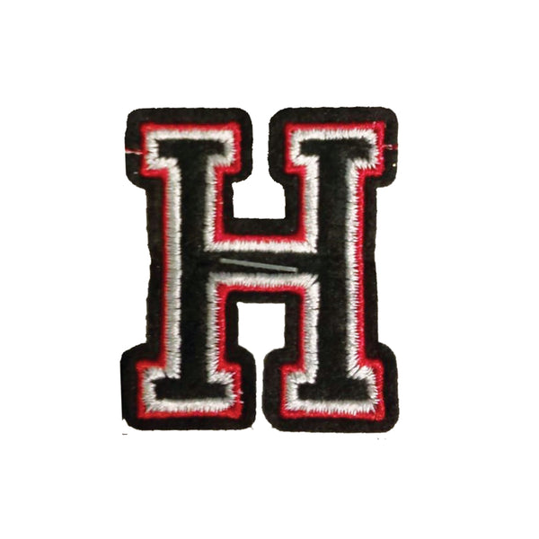 PC3029H - Black and Red Letter H (Iron On)