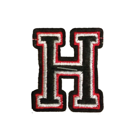 PC3029H - Black and Red Letter H (Iron On)