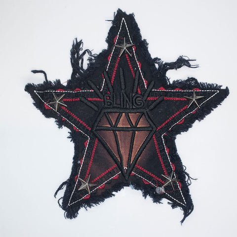 PC2766 - Black Denim Star Diomond L (Sew On)