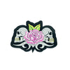 PC2662 - Rosy Pink Flower Skull Biker (Iron On)