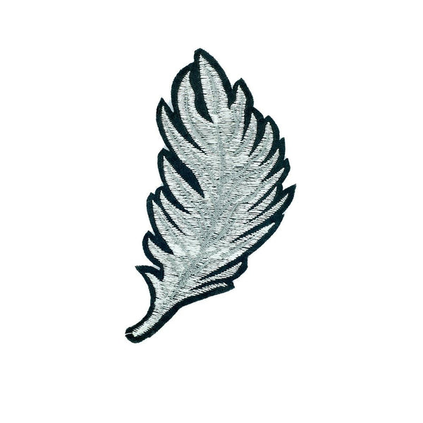 PC2490 - Black And White Jagged Leaf Flower (Iron On)