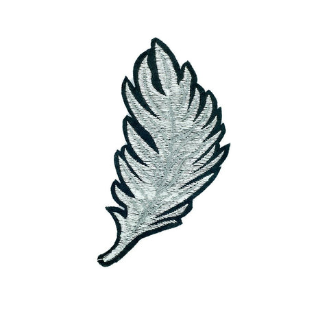 PC2490 - Black And White Jagged Leaf Flower (Iron On)