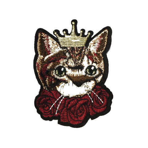 PC2573B - King Cat with Roses S (Iron On)