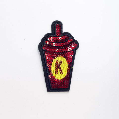 PC2257 - Sequin Takeaway K Drink (Iron On)