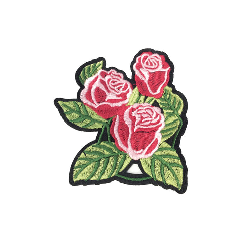 PC3602 - Triple Pink Rose Flower (Iron On)