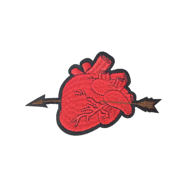 PC3568 - Blood Red Arrow In Heart (Iron On)