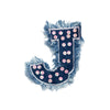 PT552 - Denim J letter (Sew on)
