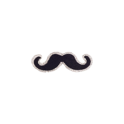 PT1844 - Black Stone Moustache (Iron On)