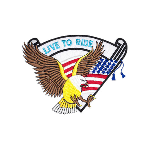 PS1510 - Live To Ride Eagle USA XL (Iron on)