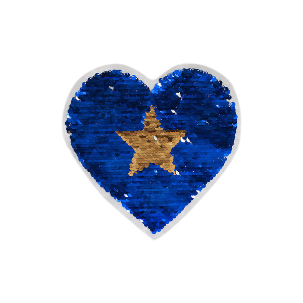 PT1404 - Sequin Blue Heart (Sew On)