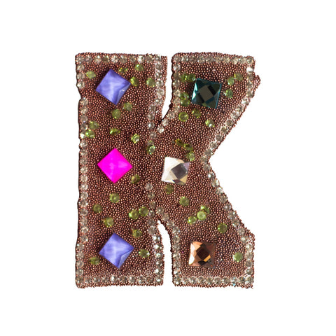 PT396 - Stone K letter (Iron on)