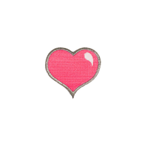 PS1667 - Pink Heart Silver Lines (Iron on)