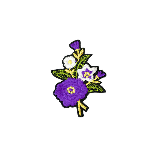 PT1795 - Purple Flower Black Background (Iron on)