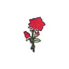 PT1849 - Red Rose Green Leaf Black Back (Iron On)