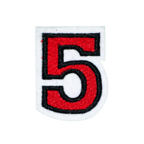 PH166 - Red Number 5 (Iron on)