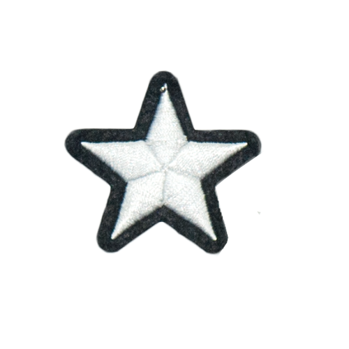 PH149 - Black & Silver Star (Iron on)