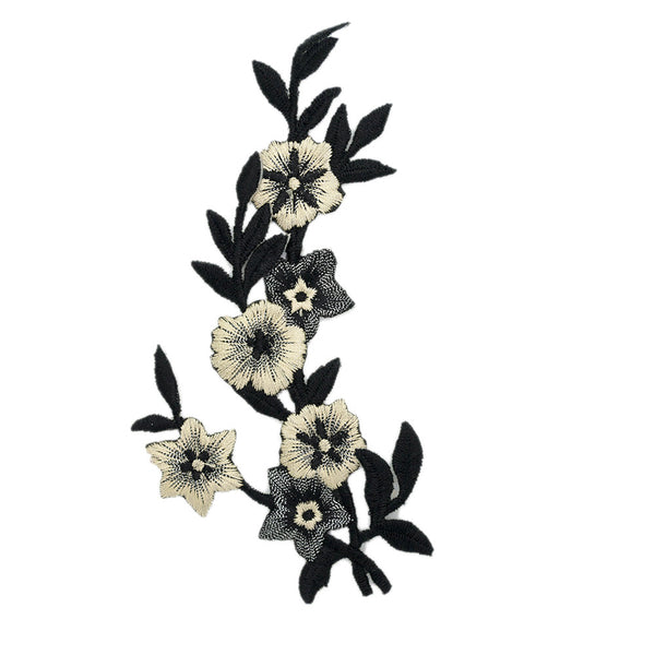 PS1490 - Black Yellow Flower (Iron on)