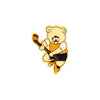 PT1297 - Yellow Bear playing Hockey (Iron on)