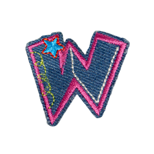 PH1036W - W Denim letter (Iron on)