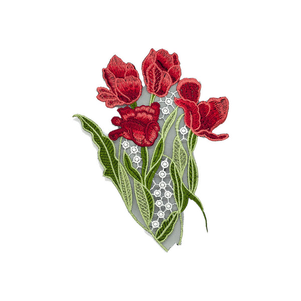 PT1813 - Red Green Flower (Iron on)