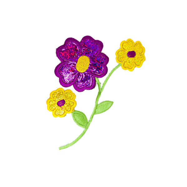 PS1668 - Purple Yellow Flower (Iron on)