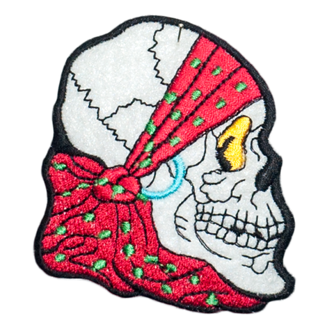 PH139 - Red Headband Skull (Iron on)