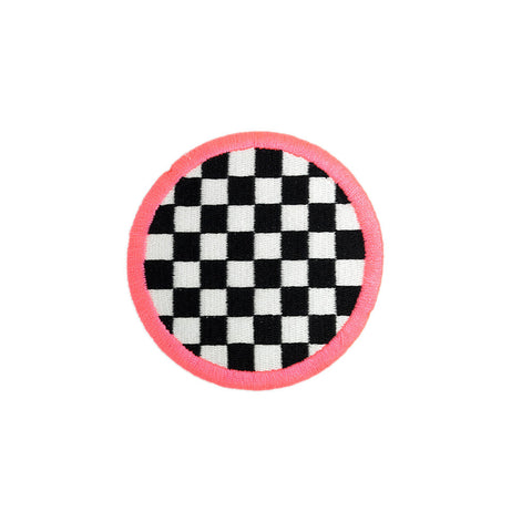 PS1583 - Round Checkered flag (Iron on)