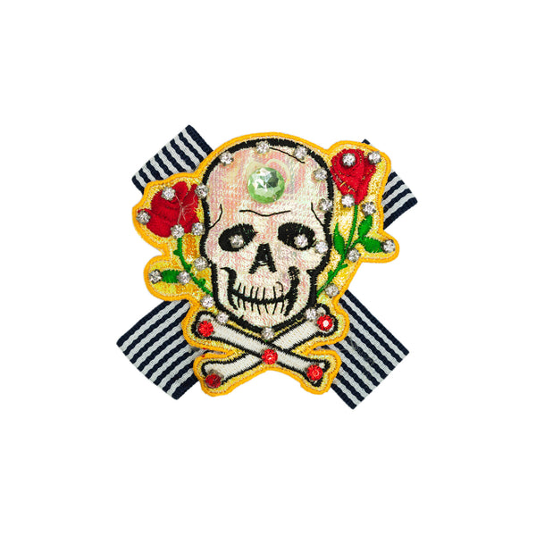 PS1545 - Stone Shiny Skull (Iron on/Pin)