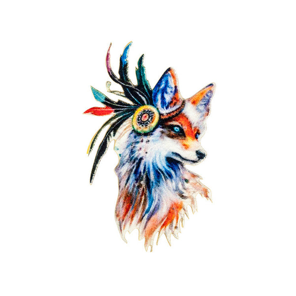 PT1102 - Colourful Wolf Velvet (Iron on)