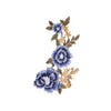 PT1870 - Blue Flower Brown Leafs Flower L (Sew on)