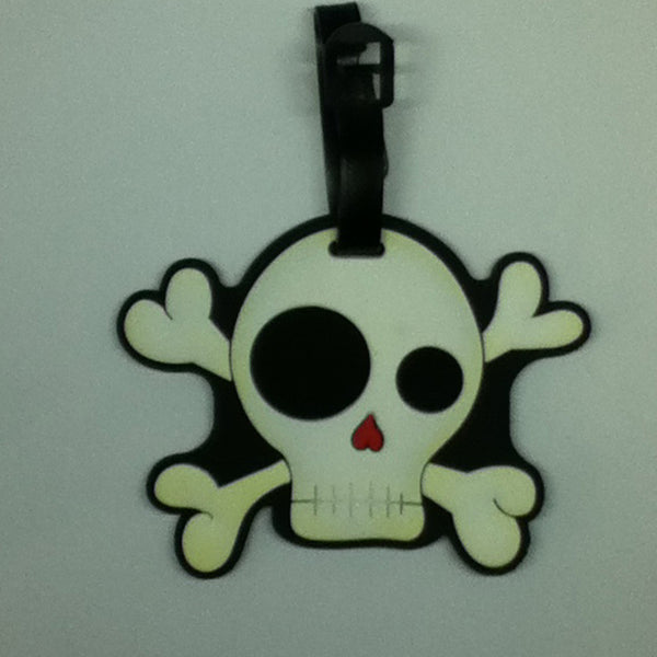 L00387 - Skull Heart Nose Luggage Tag
