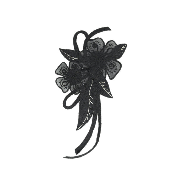 PS1477 - Black Flower (Iron on)